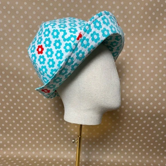 Handmade Cotton 60’s Style Bucket Hat - Picture 2 of 4